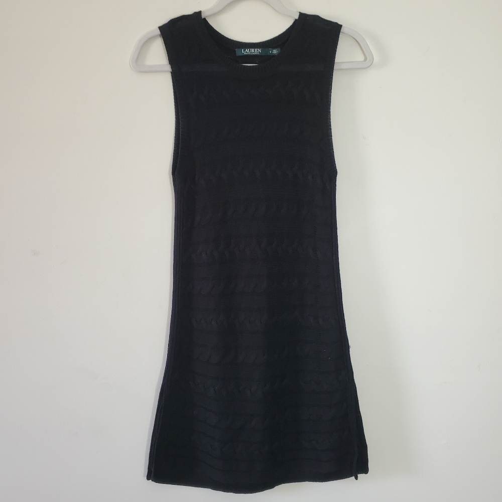 Lauren Ralph Lauren‎ Sleeveless Sweater Dress/ Tunic Size Small Black